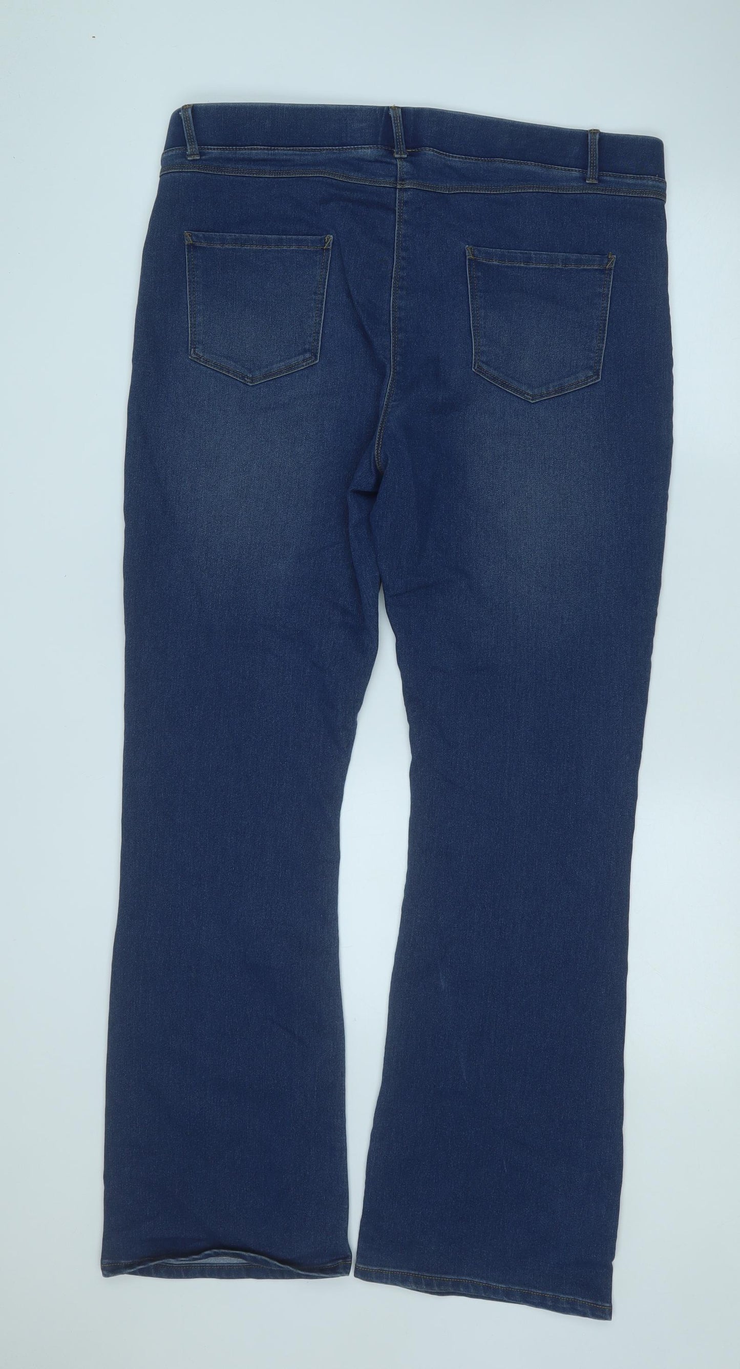 Simply Be Womens Blue  Cotton Bootcut Jeans Size 18 L32 in Regular