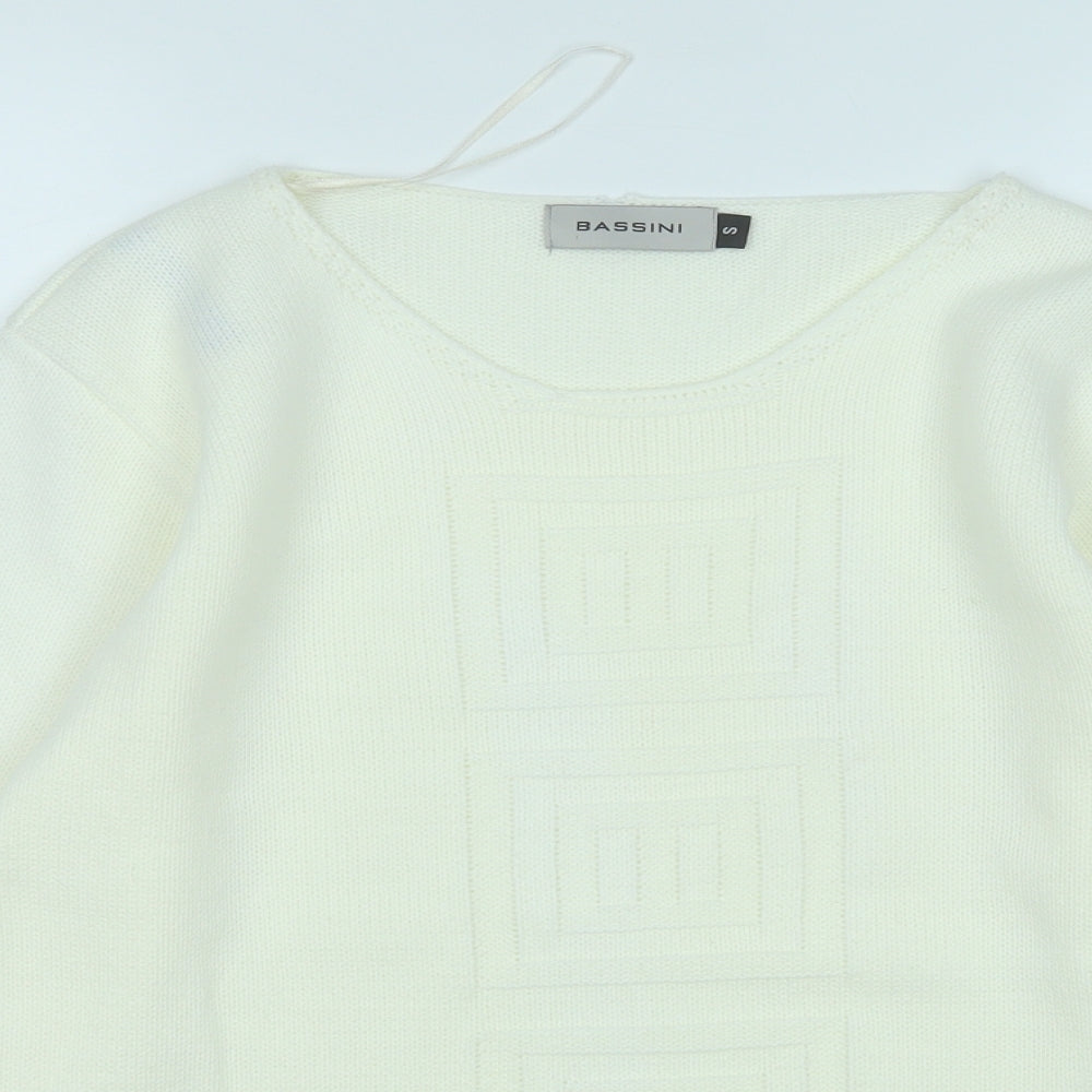 BASSINI Womens Yellow Round Neck  Acrylic Pullover Jumper Size S
