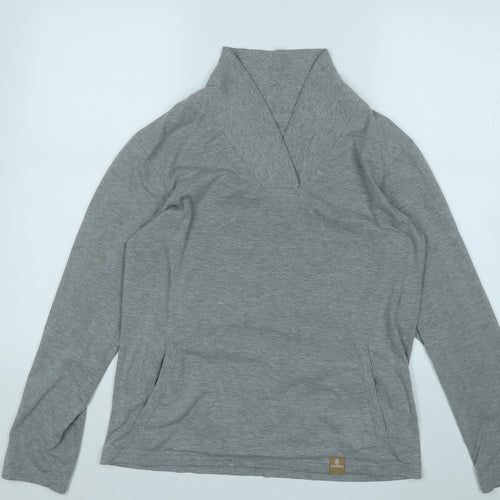 Hydra Womens Grey V-Neck  Polyester Pullover Jumper Size S