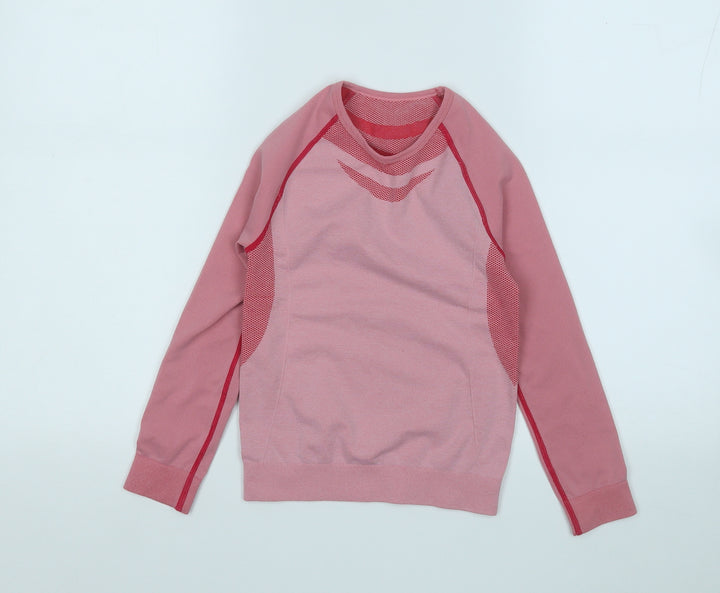 Crivit Girls Pink  Polyester Basic T-Shirt Size 6-7 Years Round Neck