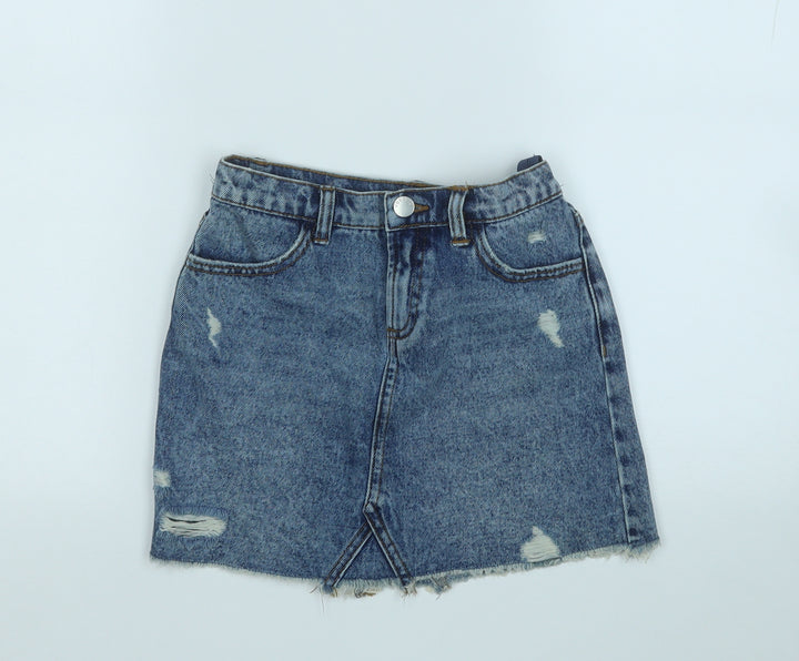 Very Girls Blue  Cotton A-Line Skirt Size 10 Years  Regular