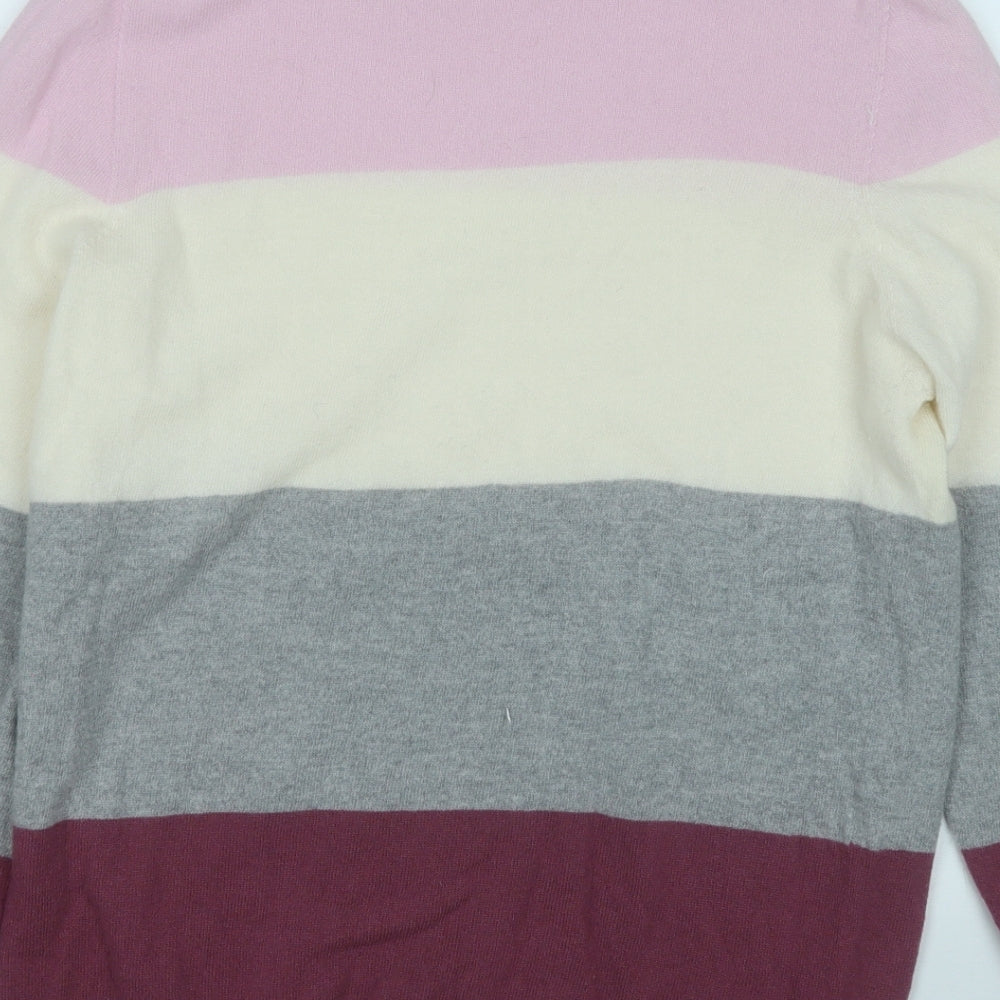 bella de notte Womens Multicoloured Round Neck Striped Wool Pullover Jumper Size 14