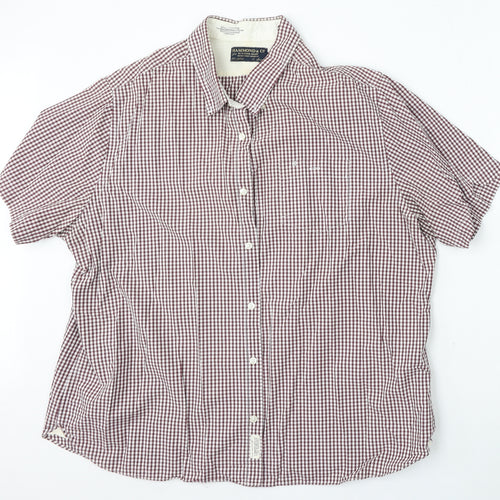 Hammond & Co Mens Multicoloured Check Cotton  Button-Up Size 2XL Collared Button