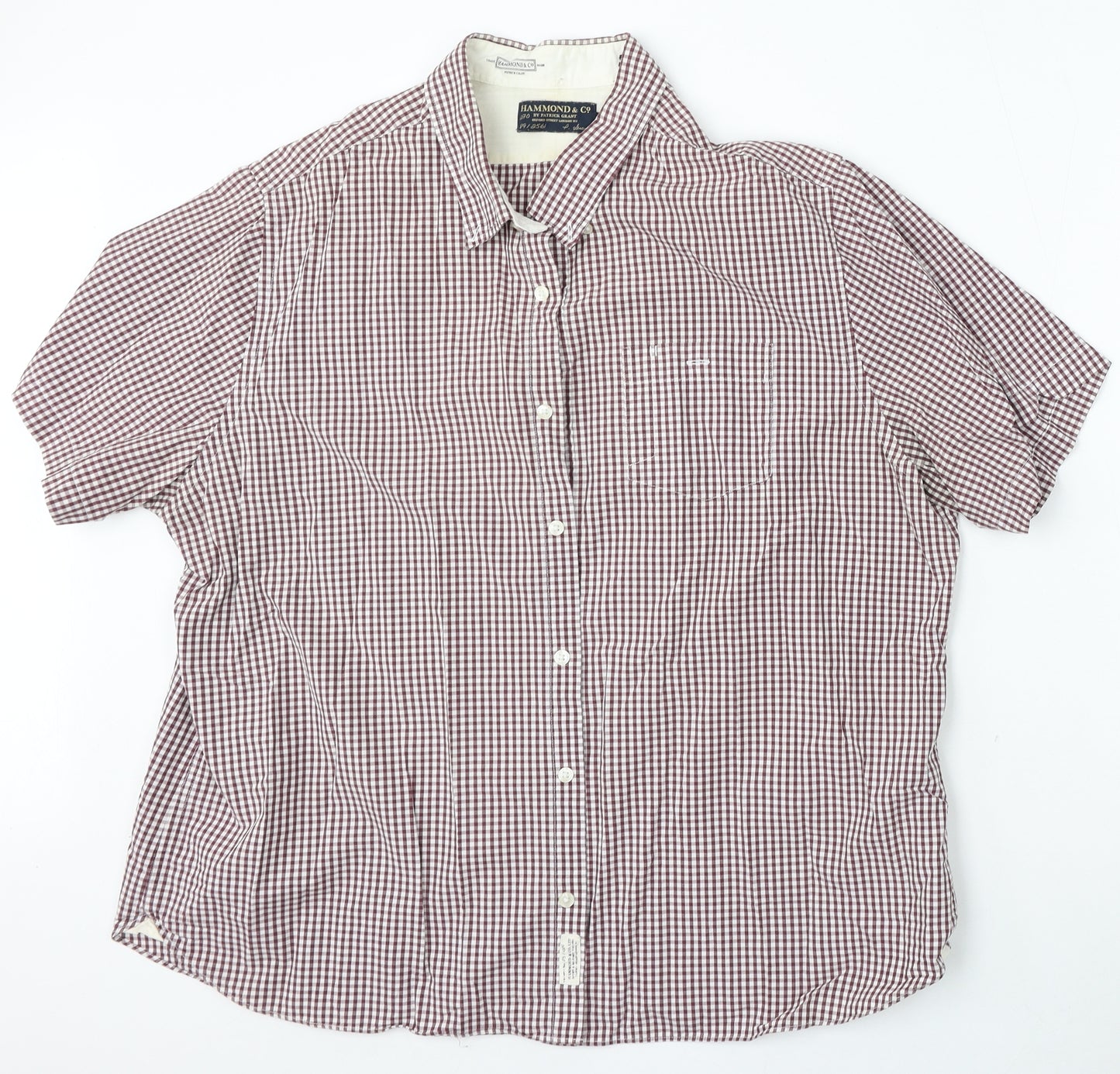 Hammond & Co Mens Multicoloured Check Cotton  Button-Up Size 2XL Collared Button