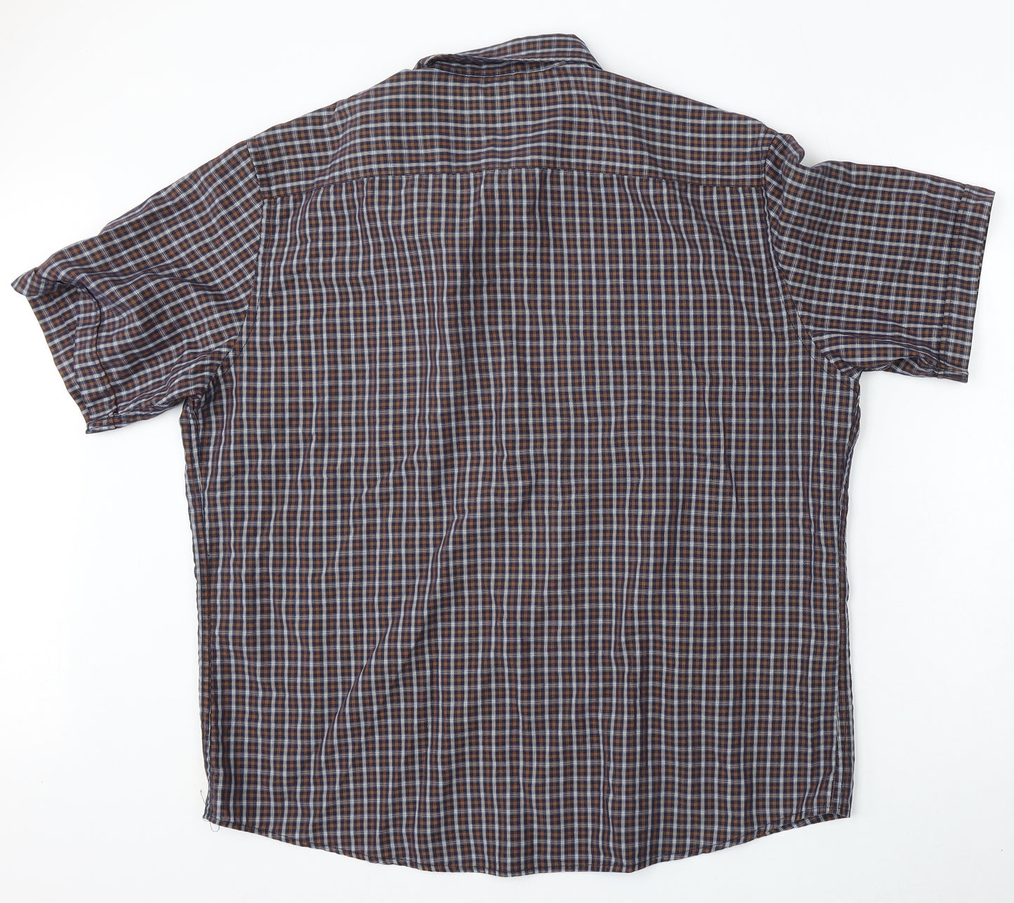 Marks and Spencer Mens Multicoloured Check Modal  Button-Up Size XL Collared Button