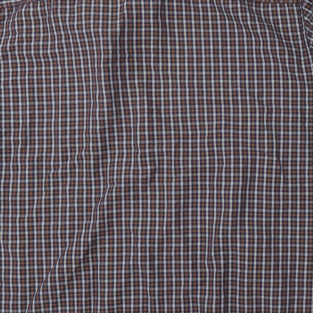 Marks and Spencer Mens Multicoloured Check Modal  Button-Up Size XL Collared Button