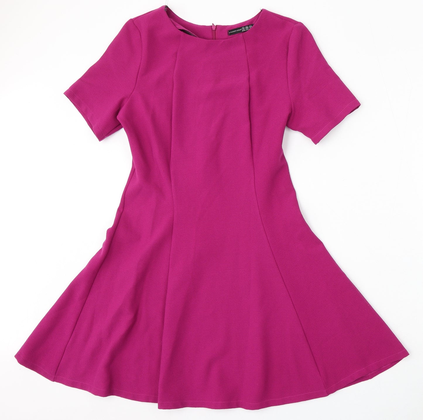 Atmosphere Womens Purple  Polyester Skater Dress  Size 8  Round Neck