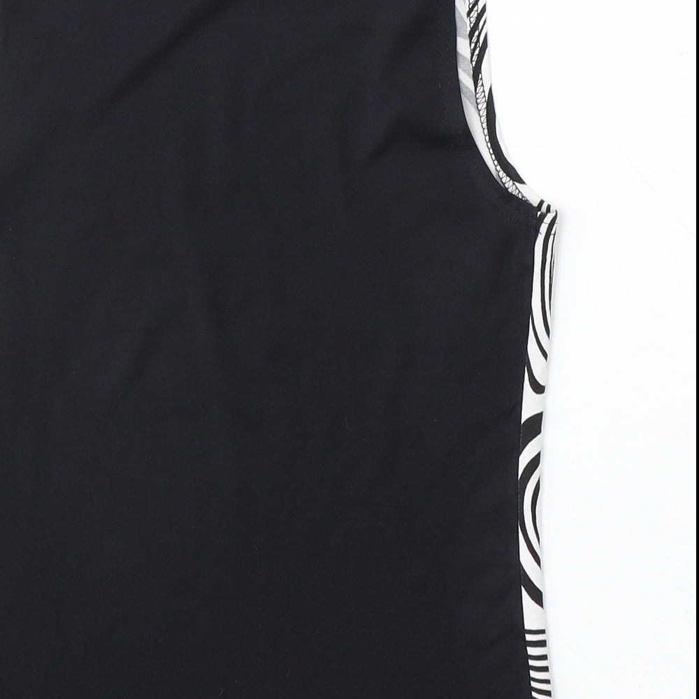 Etam Womens Multicoloured Striped Polyester Basic Tank Size 12 Round Neck