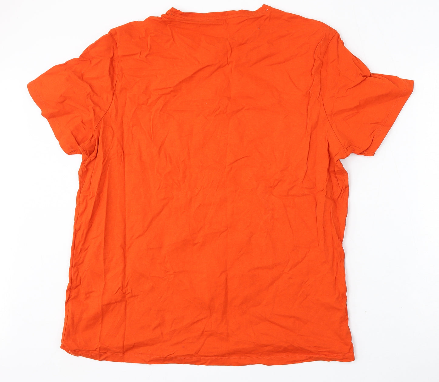 Matalan Mens Orange  Cotton  T-Shirt Size 2XL Round Neck