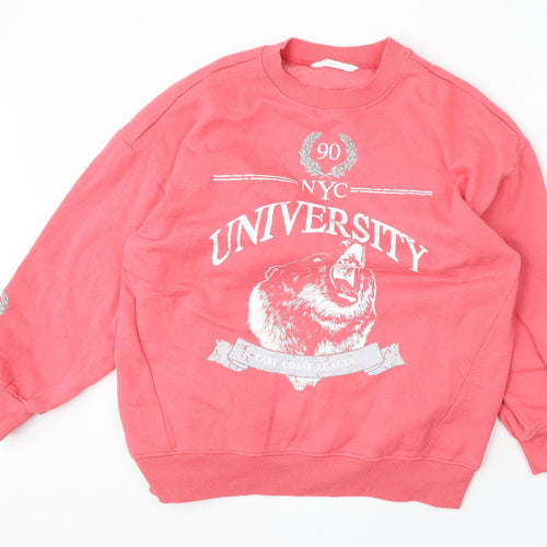 Primark Womens Pink  Polyester Pullover Sweatshirt Size XS