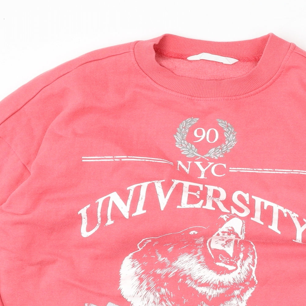 Primark Womens Pink  Polyester Pullover Sweatshirt Size XS