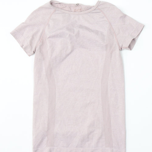 Workout Womens Pink  Polyester Basic T-Shirt Size 8 Round Neck