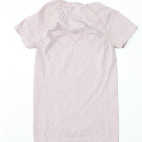 Workout Womens Pink  Polyester Basic T-Shirt Size 8 Round Neck