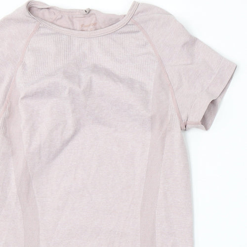 Workout Womens Pink  Polyester Basic T-Shirt Size 8 Round Neck