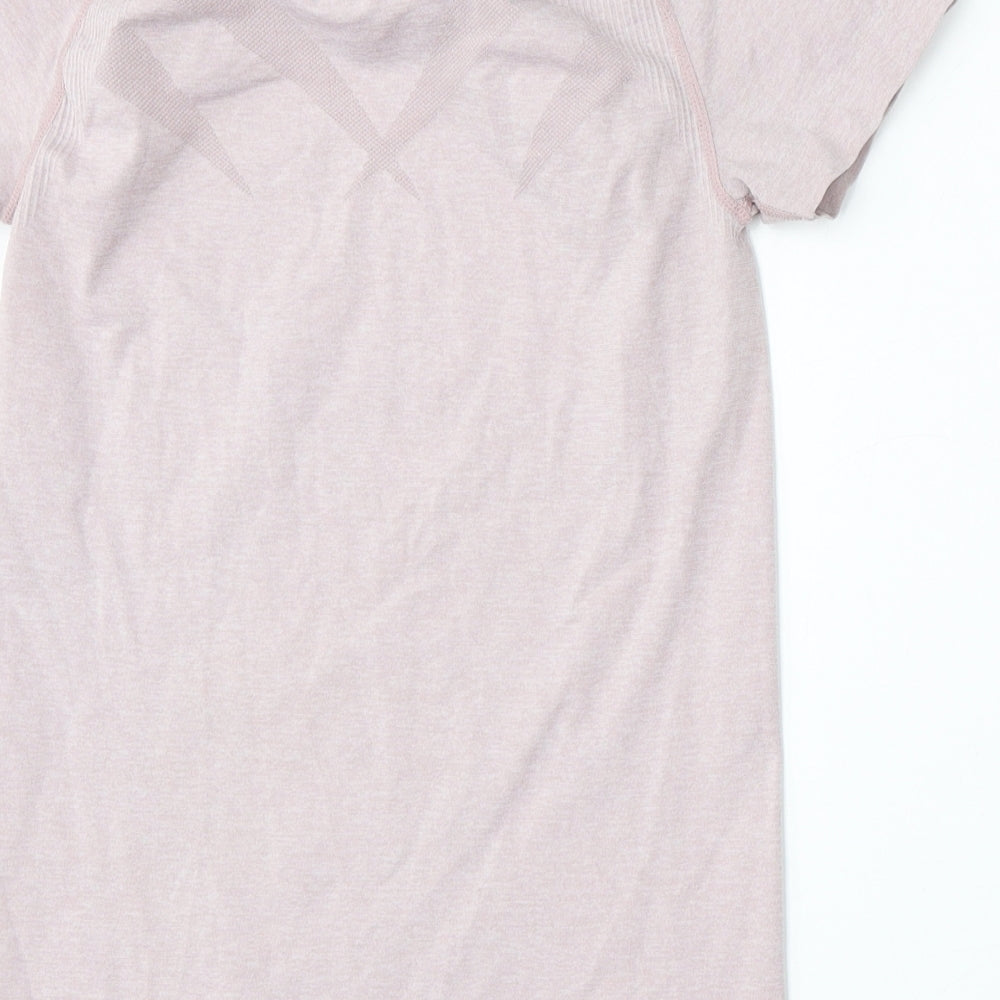 Workout Womens Pink  Polyester Basic T-Shirt Size 8 Round Neck