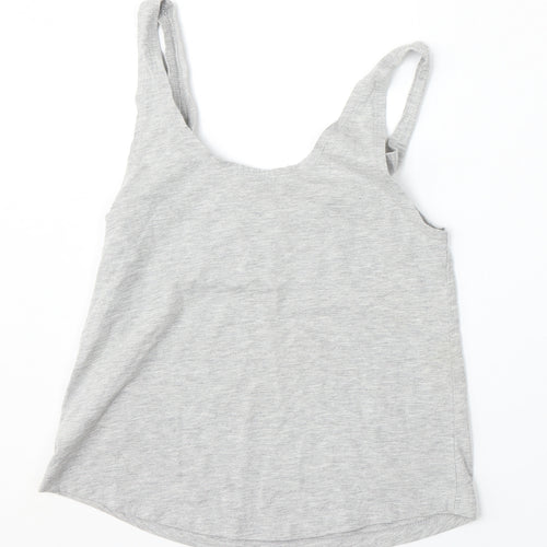 Fashion Union Womens Grey  Cotton Basic Tank Size 8 Round Neck