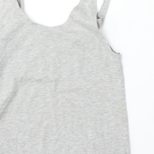 Fashion Union Womens Grey  Cotton Basic Tank Size 8 Round Neck