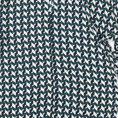 Primark Womens Multicoloured Geometric Polyester Basic Blouse Size 8 Round Neck