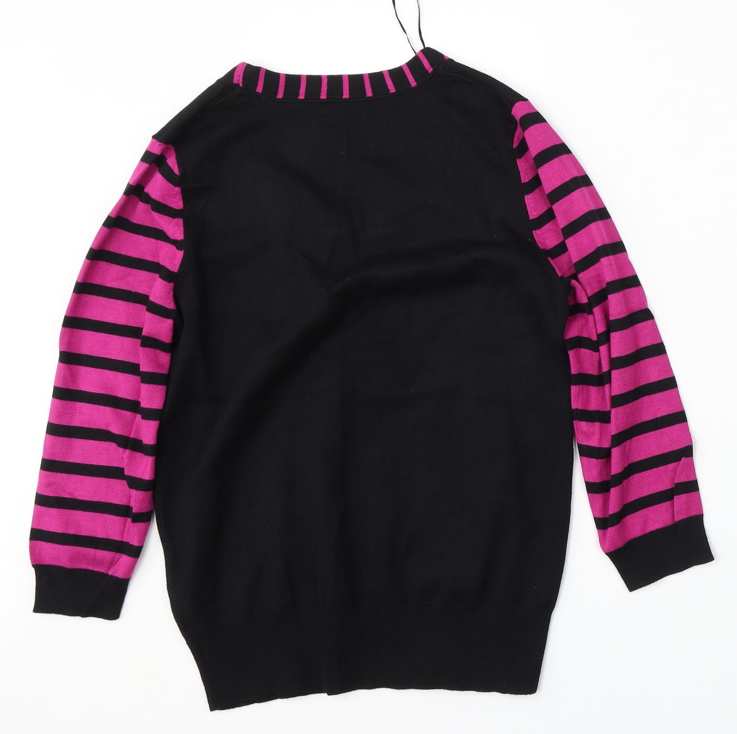 M&Co Womens Black Round Neck  Viscose Pullover Jumper Size 12