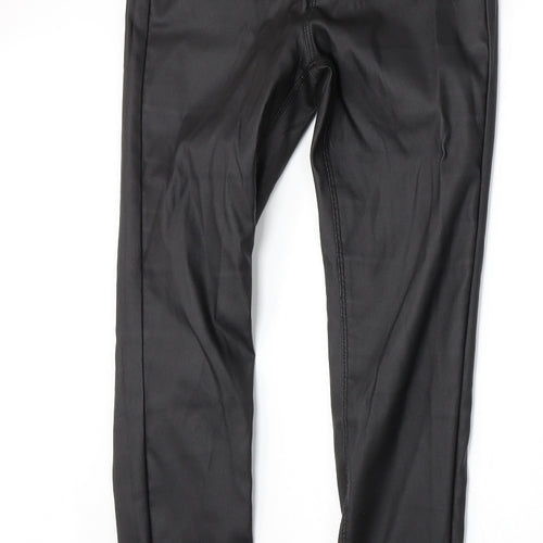 Denim & Co. Womens Black  Polyester Trousers  Size 8 L30 in Slim