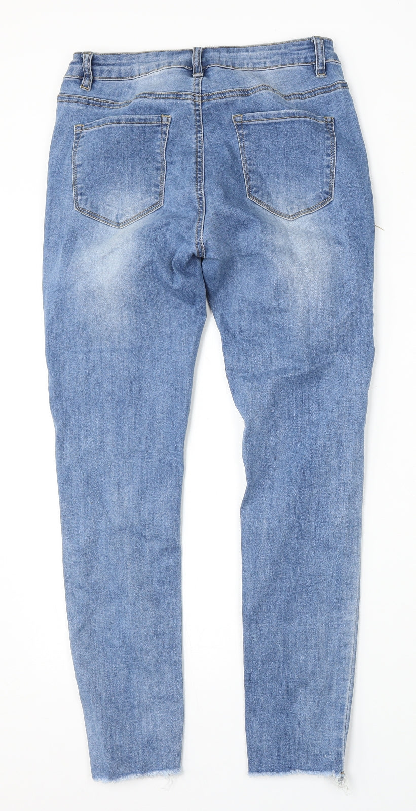 Redseventy Womens Blue  Cotton Skinny Jeans Size 28 L28 in Regular Button