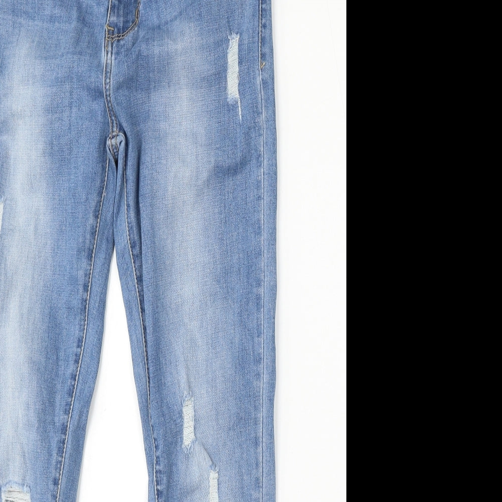 Redseventy Womens Blue  Cotton Skinny Jeans Size 28 L28 in Regular Button
