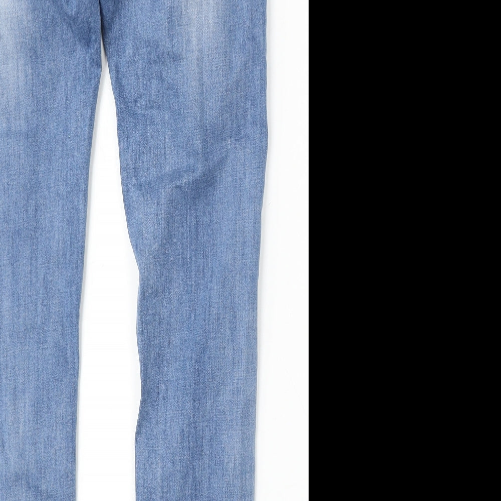 Redseventy Womens Blue  Cotton Skinny Jeans Size 28 L28 in Regular Button