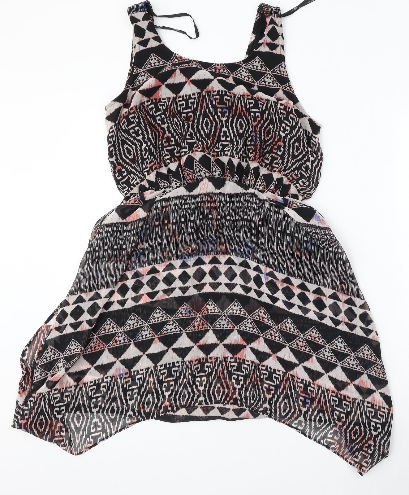 New Look Womens Multicoloured Geometric Polyester Shift  Size 12  Round Neck