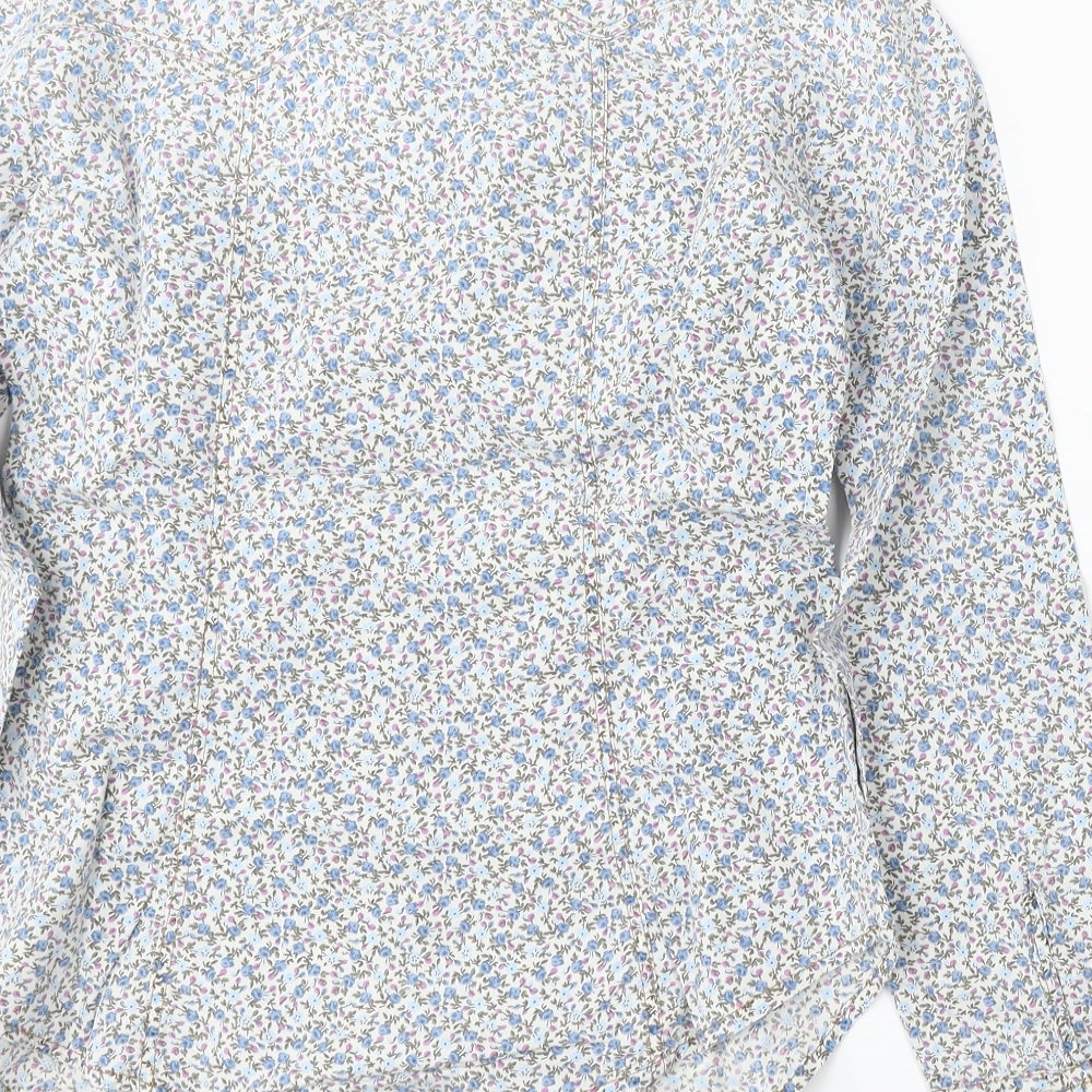 United Colors of Benetton Womens Multicoloured Floral Cotton Basic Button-Up Size S Collared