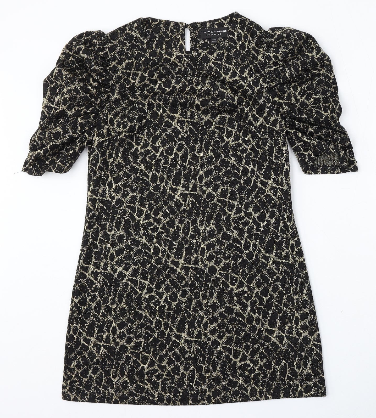 Dorothy Perkins Womens Gold Round Neck  Polyester Pullover Jumper Size 8