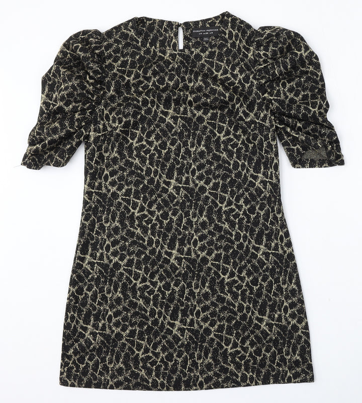 Dorothy Perkins Womens Gold Round Neck  Polyester Pullover Jumper Size 8