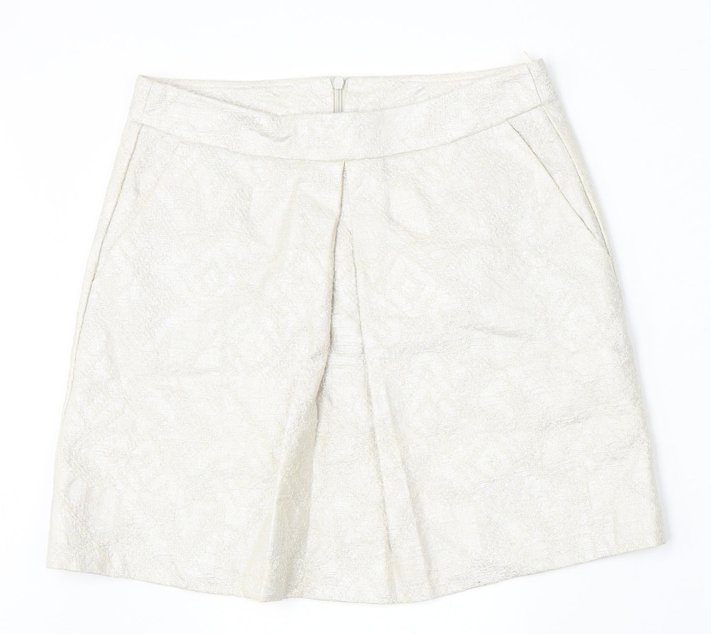 United Colors of Benetton Womens Beige  Cotton Straight & Pencil Skirt Size 8