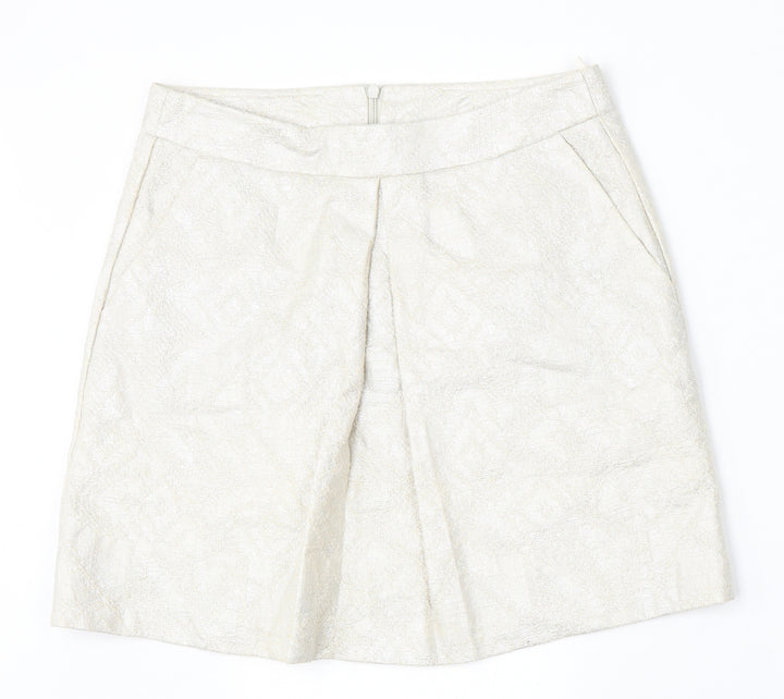 United Colors of Benetton Womens Beige  Cotton Straight & Pencil Skirt Size 8