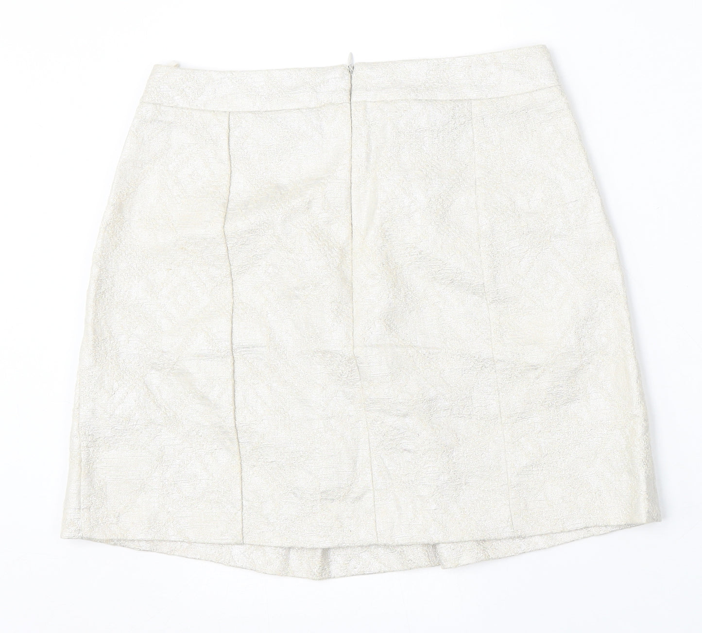 United Colors of Benetton Womens Beige  Cotton Straight & Pencil Skirt Size 8