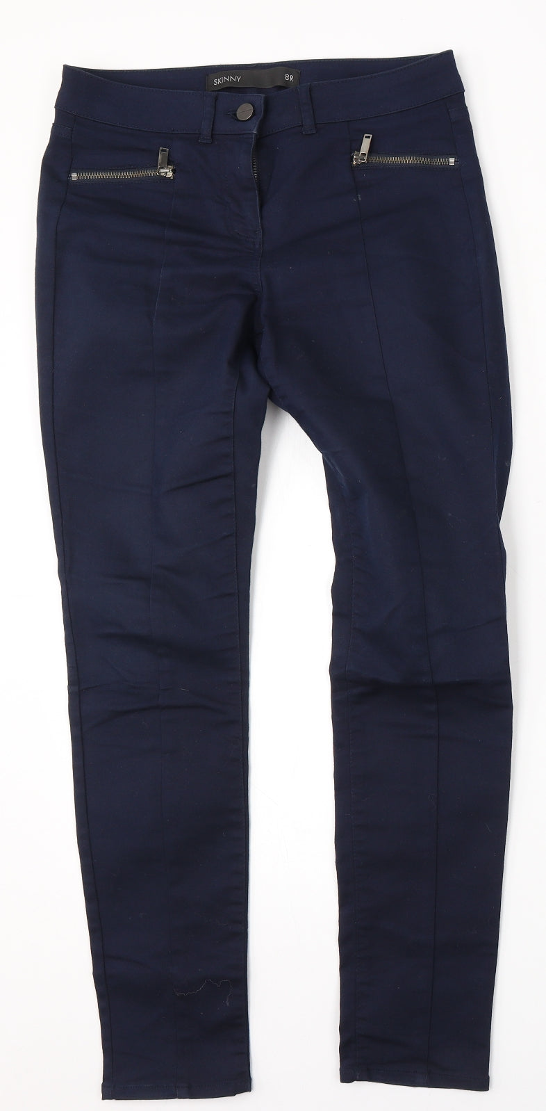 NEXT Womens Blue  Cotton Skinny Jeans Size 8 L30 in Regular Button