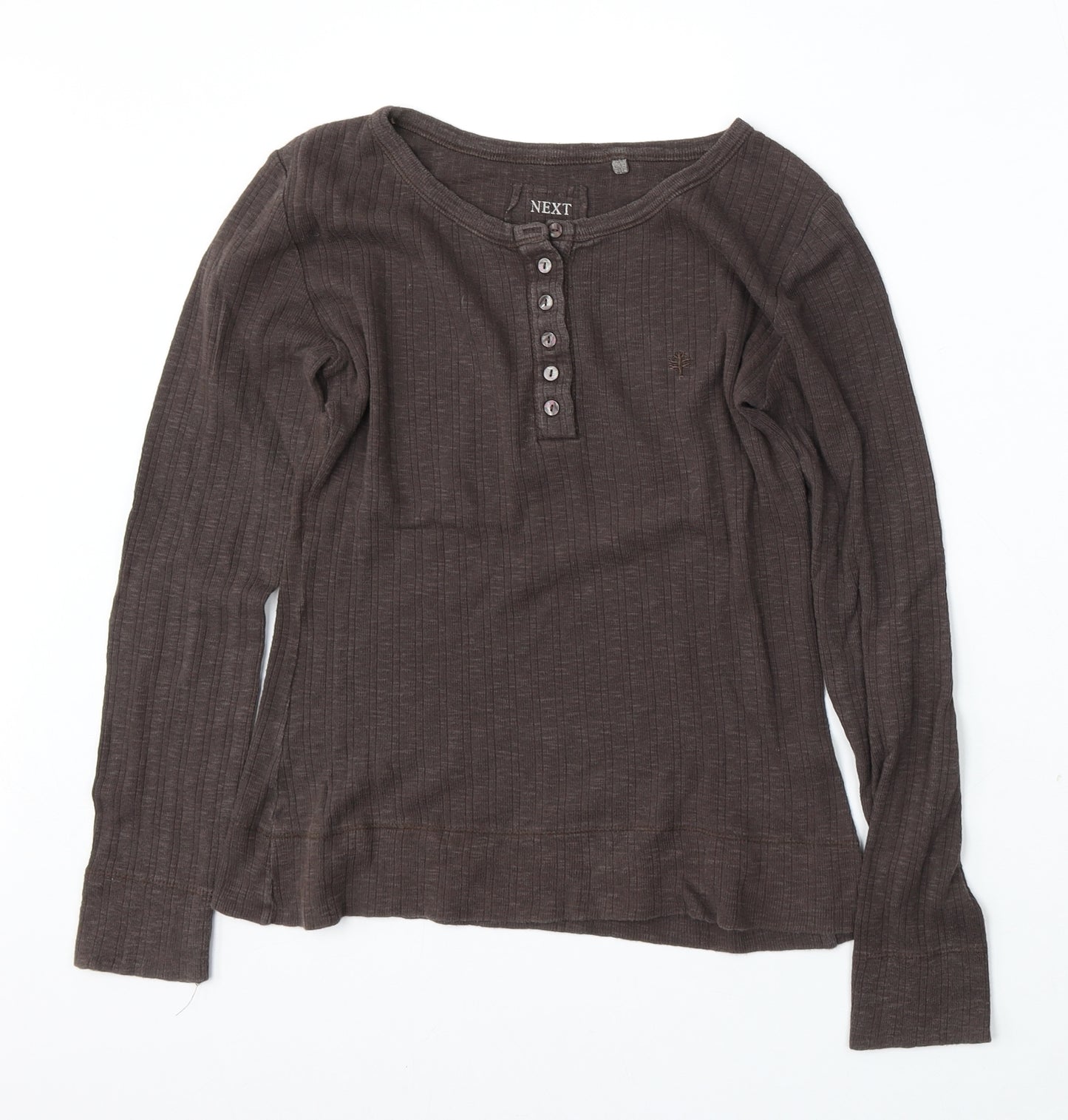 NEXT Womens Brown Round Neck  Cotton Pullover Jumper Size 8
