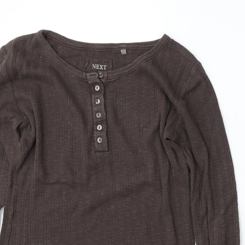 NEXT Womens Brown Round Neck  Cotton Pullover Jumper Size 8