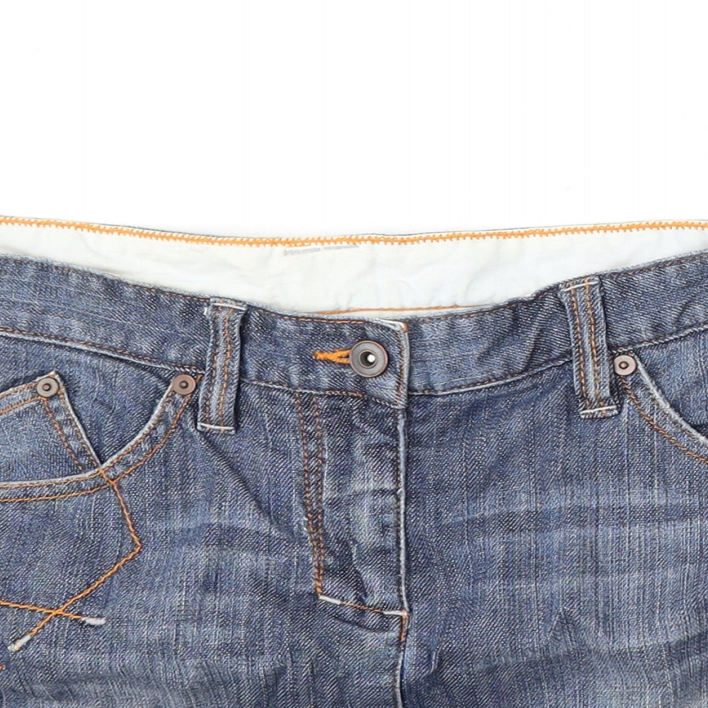 NEXT Womens Blue  Cotton Straight & Pencil Skirt Size 12