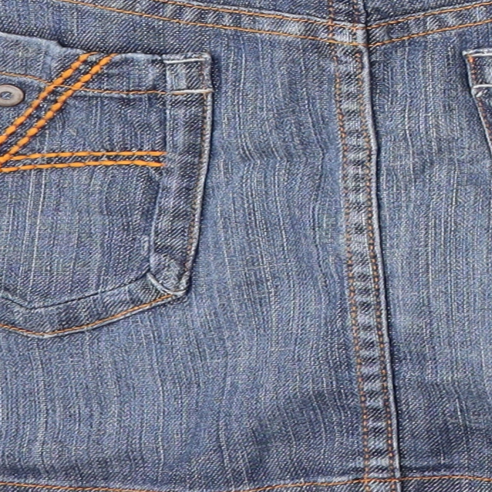 NEXT Womens Blue  Cotton Straight & Pencil Skirt Size 12