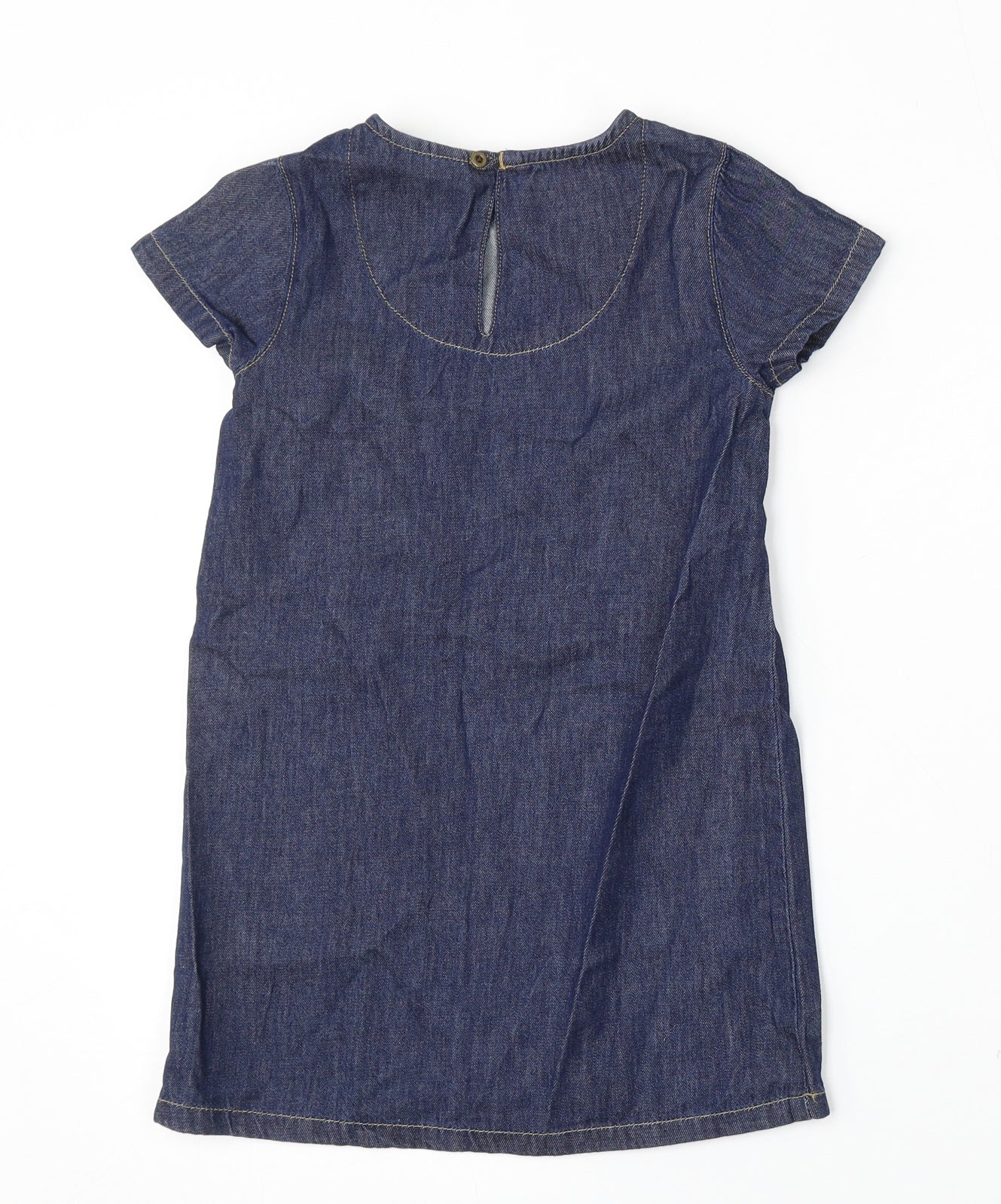 NEXT Girls Blue  Cotton Shift  Size 6 Years  Round Neck