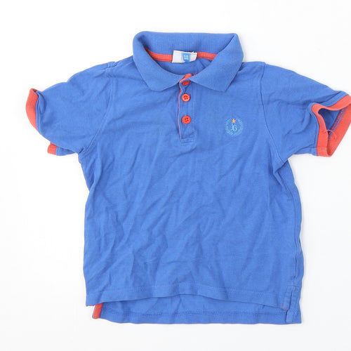 Jack Green Boys Blue  Cotton Basic Polo Size 5-6 Years Collared