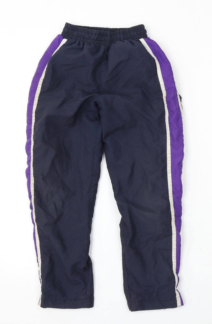 Team Colours Boys Blue Polyester Jogger Trousers Size XS L23 in Regular