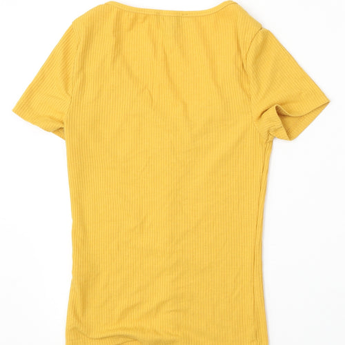 New Look Womens Yellow Round Neck  Polyester Pullover Jumper Size 8