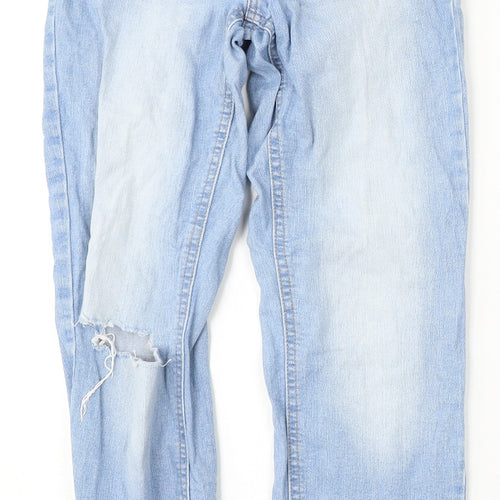 New Look Womens Blue  Cotton Straight Jeans Size 8 L27 in Regular Button