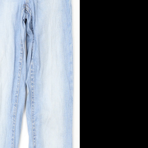New Look Womens Blue  Cotton Straight Jeans Size 8 L27 in Regular Button