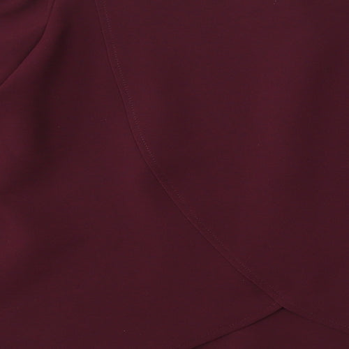 Atmosphere Womens Red  Polyester Basic Blouse Size 8 Round Neck