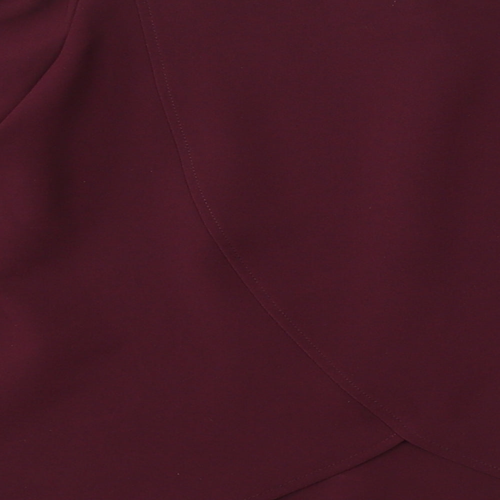 Atmosphere Womens Red  Polyester Basic Blouse Size 8 Round Neck
