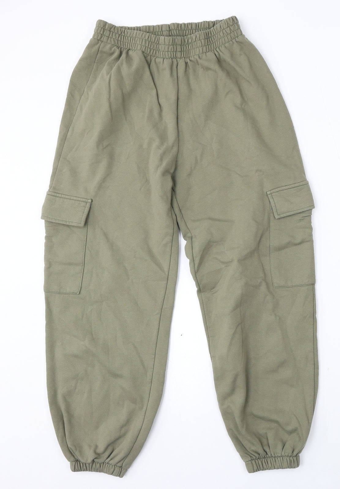 New Look Womens Green  Cotton Jogger Trousers Size 10 L26 in Regular