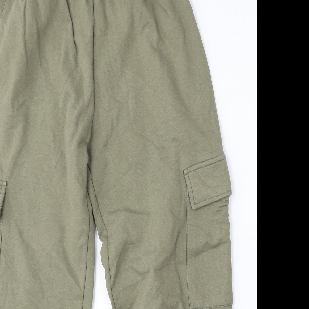 New Look Womens Green  Cotton Jogger Trousers Size 10 L26 in Regular
