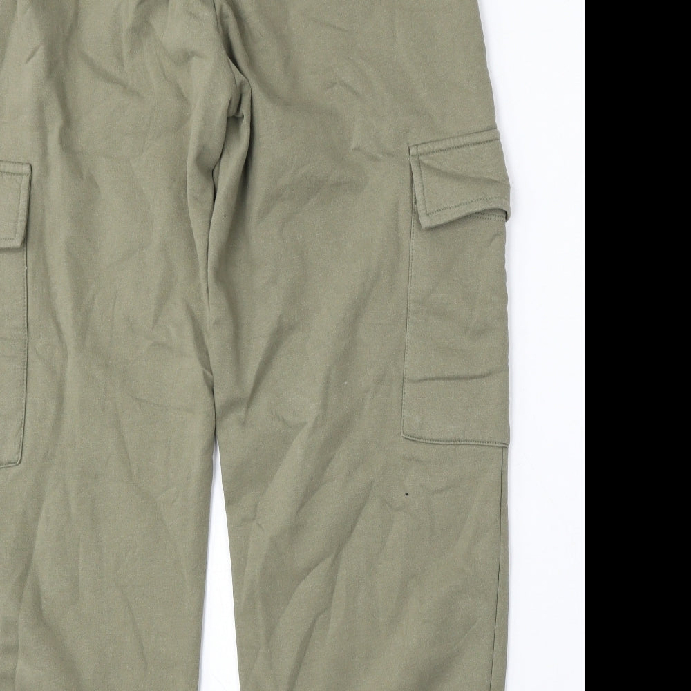 New Look Womens Green  Cotton Jogger Trousers Size 10 L26 in Regular